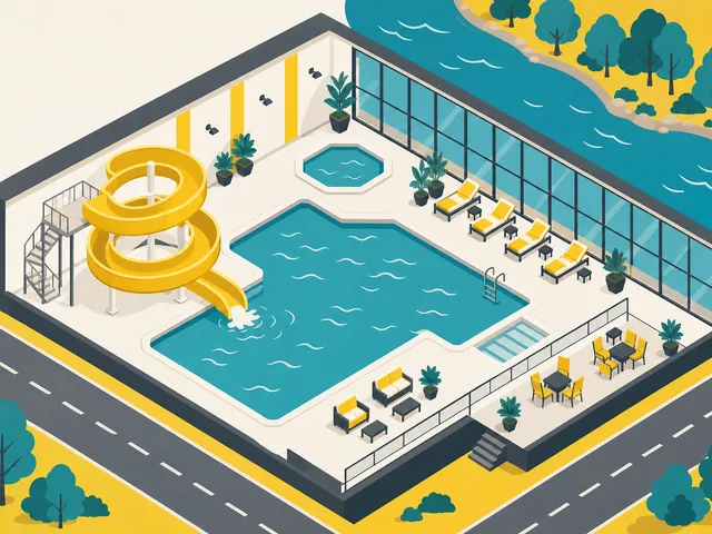 Pool, Water Slide, Spa, and Fitness at River Rock
